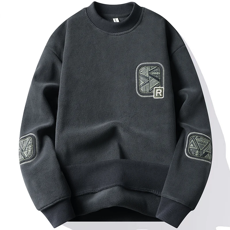 Herrenmode Dicker Kapuzenpullover Stickerei Pullover Fleece Gefüttert Herren Winterkleidung Elegante Luxusmarke Weiß Grün Pullover