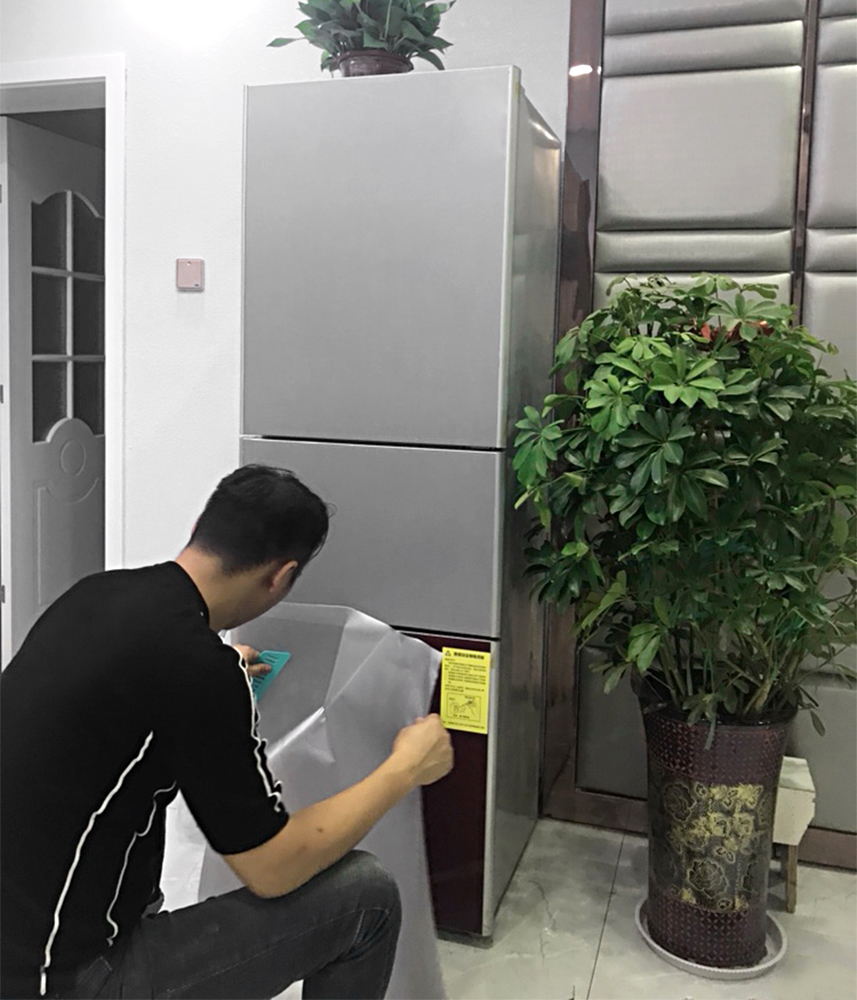 โลหะสไตล์วอลล์เปเปอร์ตกแต่ง Peel และ Stick ฟิล์มแปรง Silver/Gold กระดาษ PVC กันน้ํา House Appliance DIY Decal