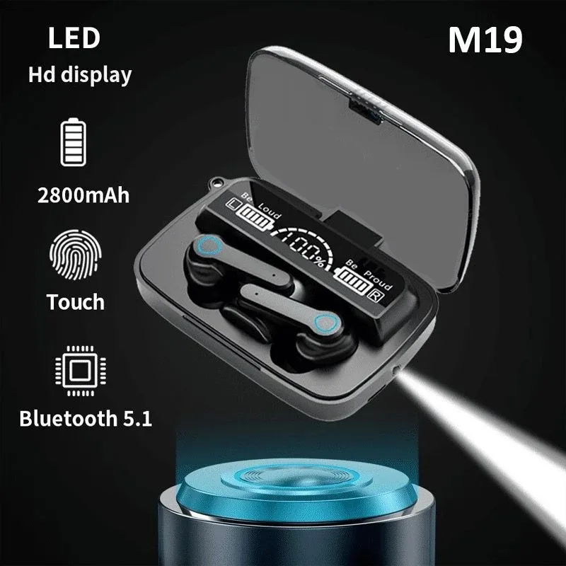 Auricolare M19 TWS Auricolare M10 Intelligente Touch Control Cuffie wireless compatibili con Bluetooth Display LED impermeabile con microfono