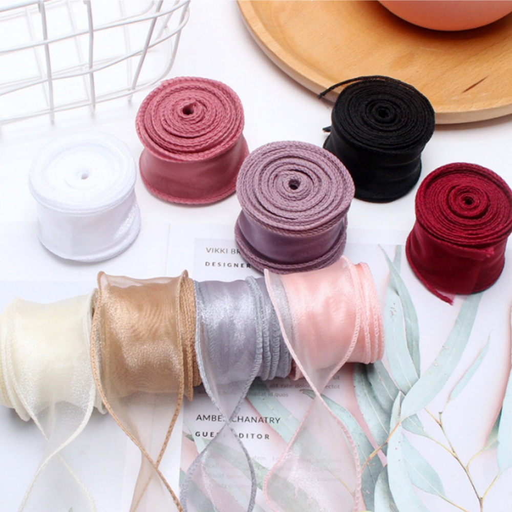 10 ярдов/рулон, шифоновая шелковая лента из органзы