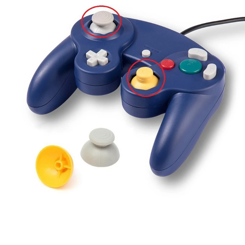 2023 Mới 2x Joystick Ngón Tay Cái Gậy Cầm Nắp Dành Cho Gamcube Da Cho Ốp Lưng Trang Trí
