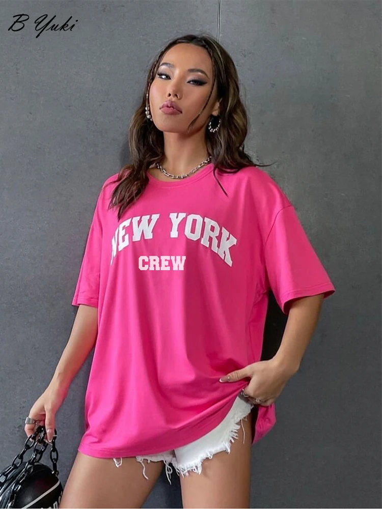 Blessyuki Zomer Plus Size Katoenen T-Shirts Vrouwen 2023 Zachte O-Hals Met Letterprint T-Shirts Casual Dames Met Korte Mouwen