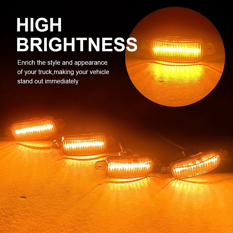 Lumières universelles de calandre avant de voiture à LED, feu de gril blanc ambre fumé, couvercle de pare-chocs avant, lampe pour coffre tout-terrain, éclairage à LED SUV