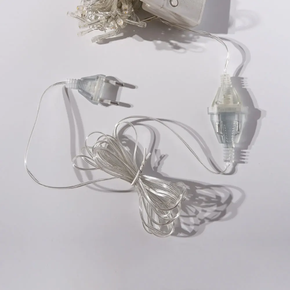 3 Meter Power Extension Cable Transparent Standard Power Extension Cord Wire for LED String Light Christmas Holiday Lights