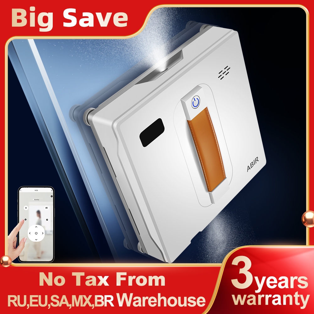 Robot aspirador de ventanas ABIR WD8, pulverizador ultrasónico dual, limpieza inteligente AI, láser actualizado, lavado de paredes de vidrio para el hogar inteligente