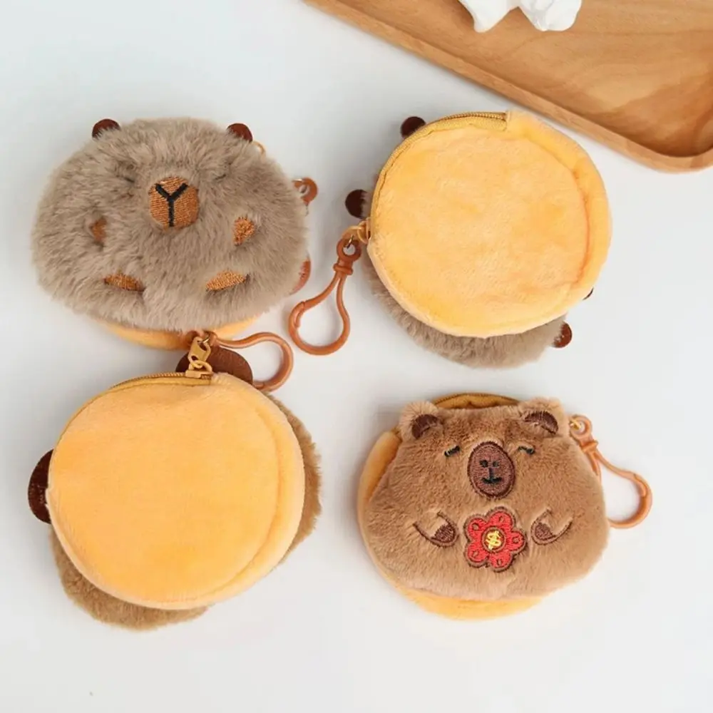 ใหม่ Creative Capybara อะนิเมะตุ๊กตาเหรียญแฟชั่น Kawaii มินิเหรียญรอบการ์ตูนกระเป๋าจี้