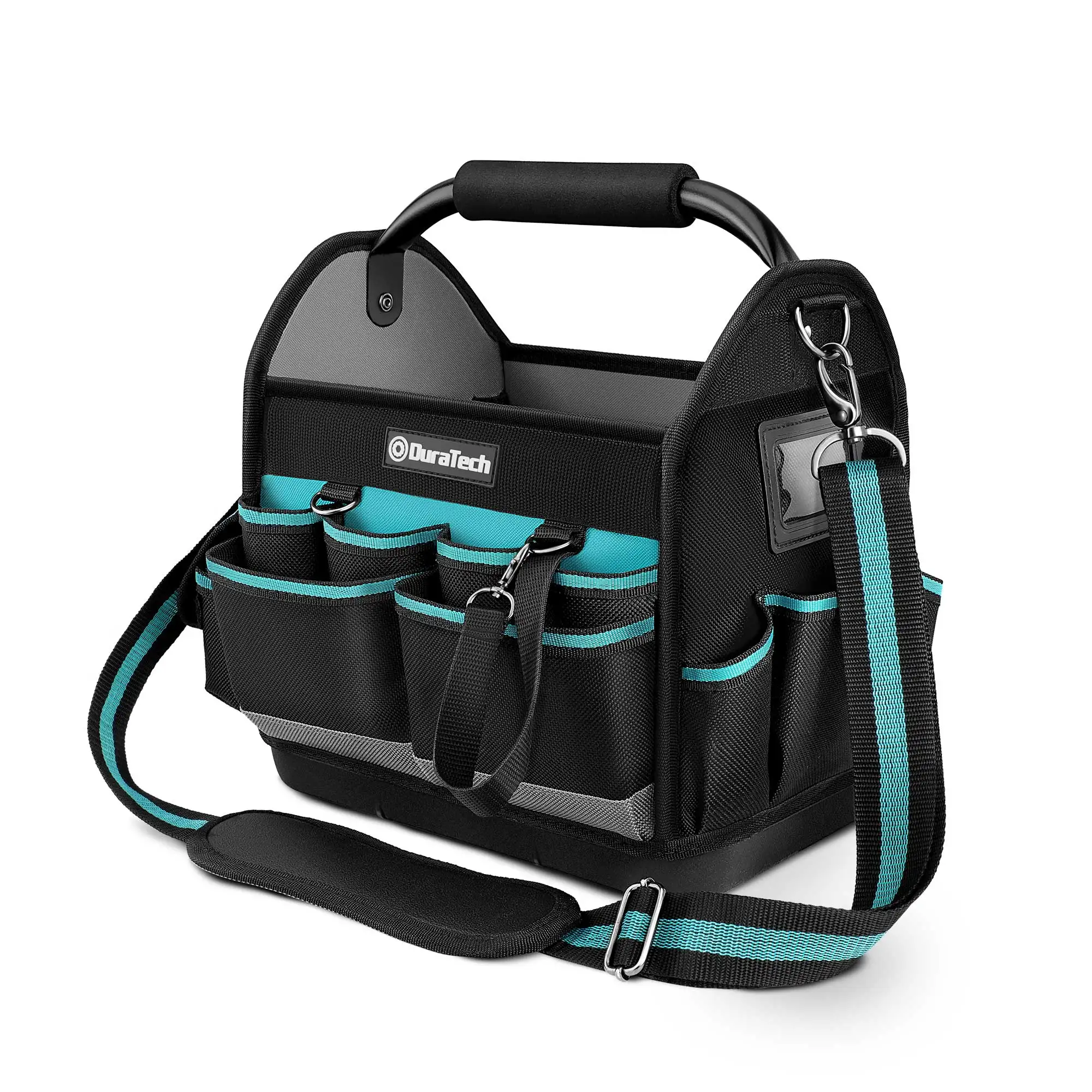 DuraTech-Bolsa de herramientas de 12 pulgadas con múltiples bolsillos, bolsa de herramientas de boca ancha, Base duradera resistente al desgaste, bolsa de tela Oxford impermeable