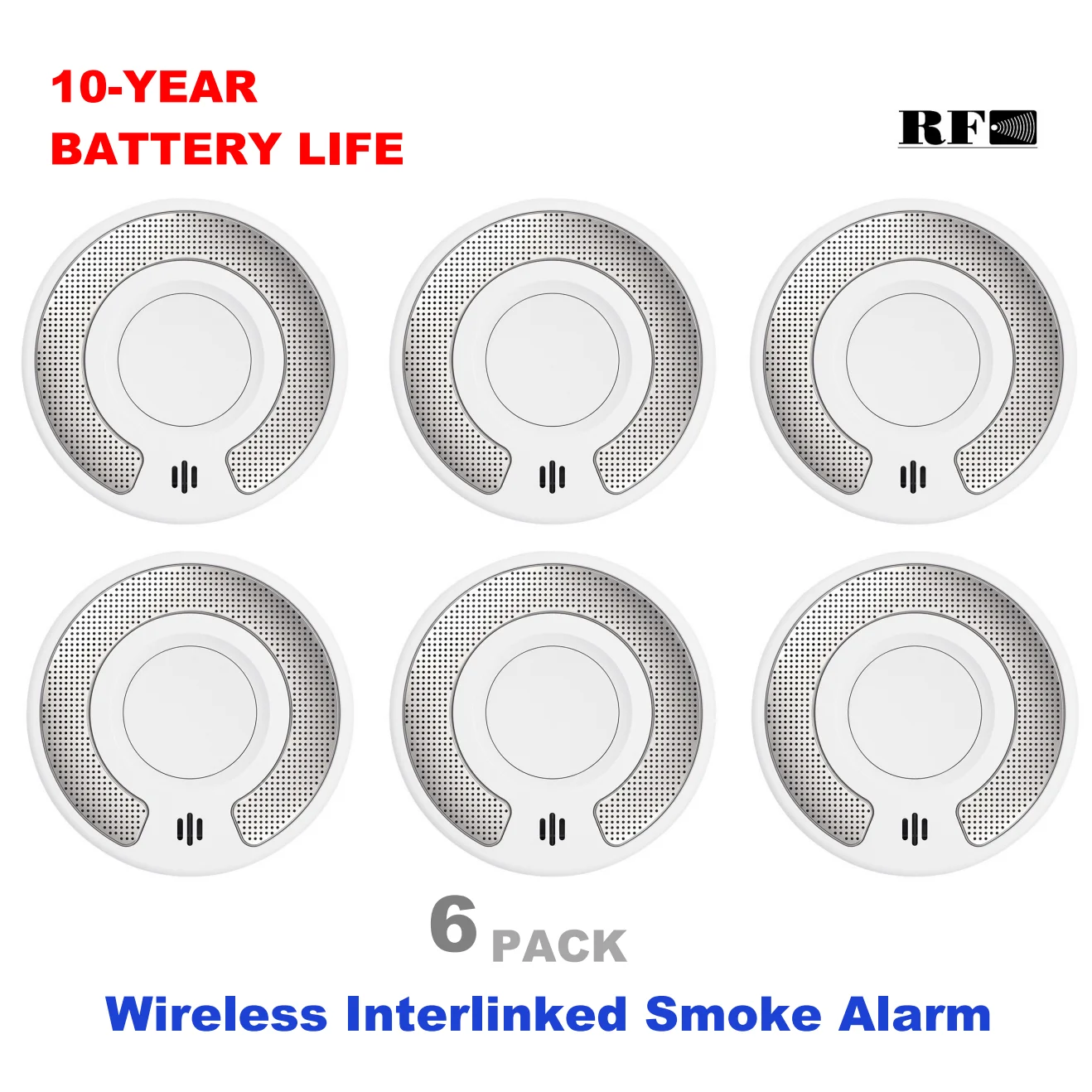 Rilevatore di fumo in rete wireless, rilevatore di incendio con batteria da 10 anni e indicatore LED, portata di trasmissione di 250 m, VS03F