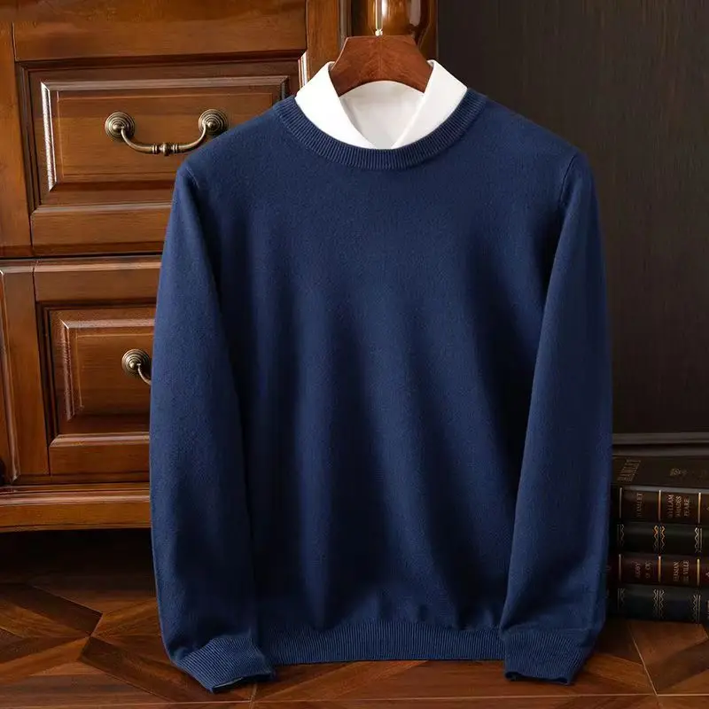 Heißer Verkauf Kaschmir männer Pullover Oansatz Gestrickte Jumper Langarm Männlichen Pullover Weiche Warme Woolen Mode Kleidung Große Größe