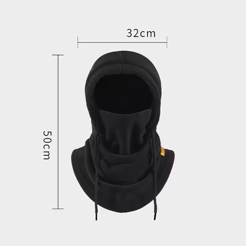 Winter Warm Neck Cover Integrated Knitted Face Mask for Unisex Drawstring Windproof Hat Outdoor Ski and Motorcycle Riding Hat