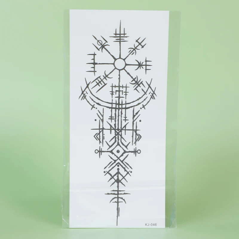 Autocollants de tatouage temporaire imperméables géométriques Runes Viking, imperméables longue durée pour une à deux semaines, pour bras, jambe, 1 pièce.