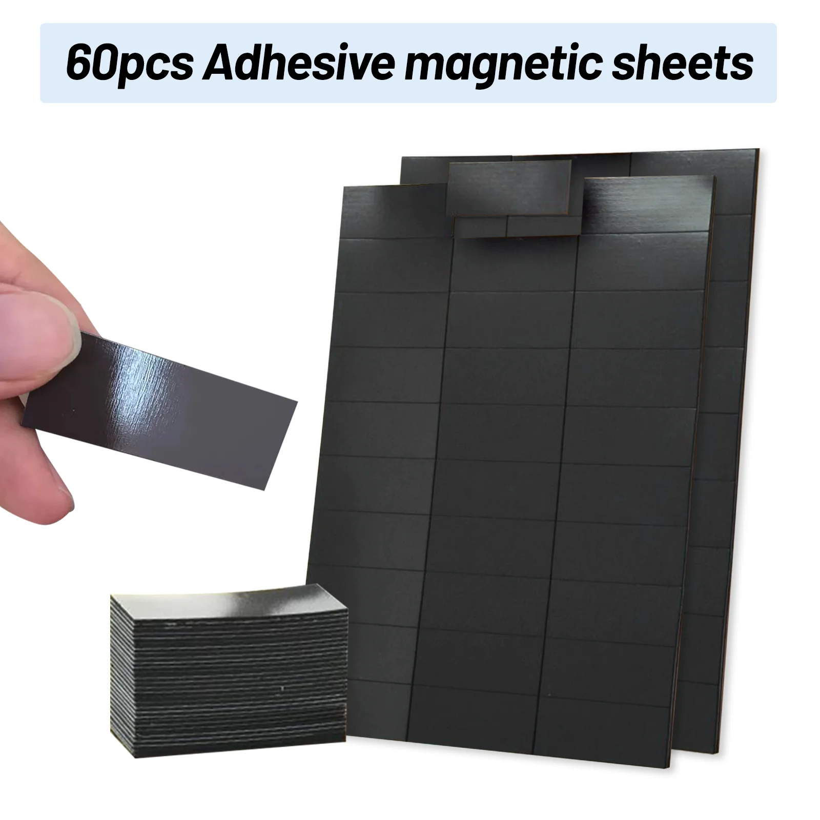 60 Stück/Set 2 x 5 cm flexible selbstklebende Magnetblätter, Mini-Kühlschrankmagnete und magnetische Speicheretiketten