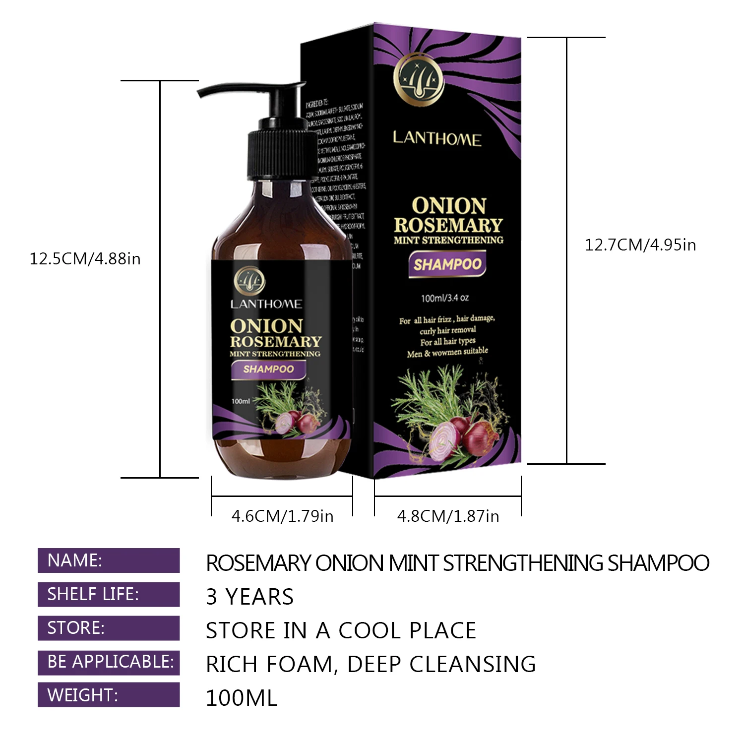 Shampoo para crescimento rápido do cabelo, alecrim, cebola, shampoo para crescimento capilar, anti perda de cabelo, eficaz em 7 dias, produto de crescimento capilar