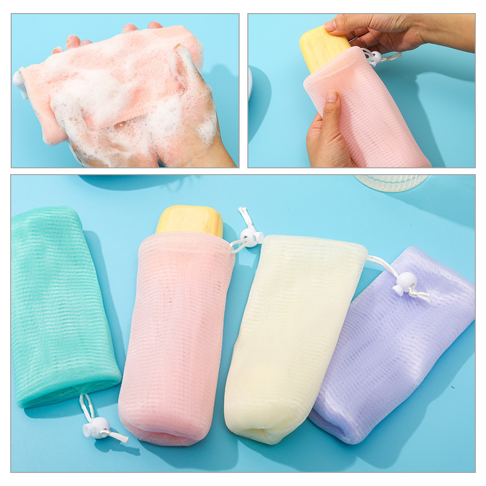 5 Pcs Lathering Mesh Soap Bag Bags for Bars Saver Foaming Portable Scrubber Pouch