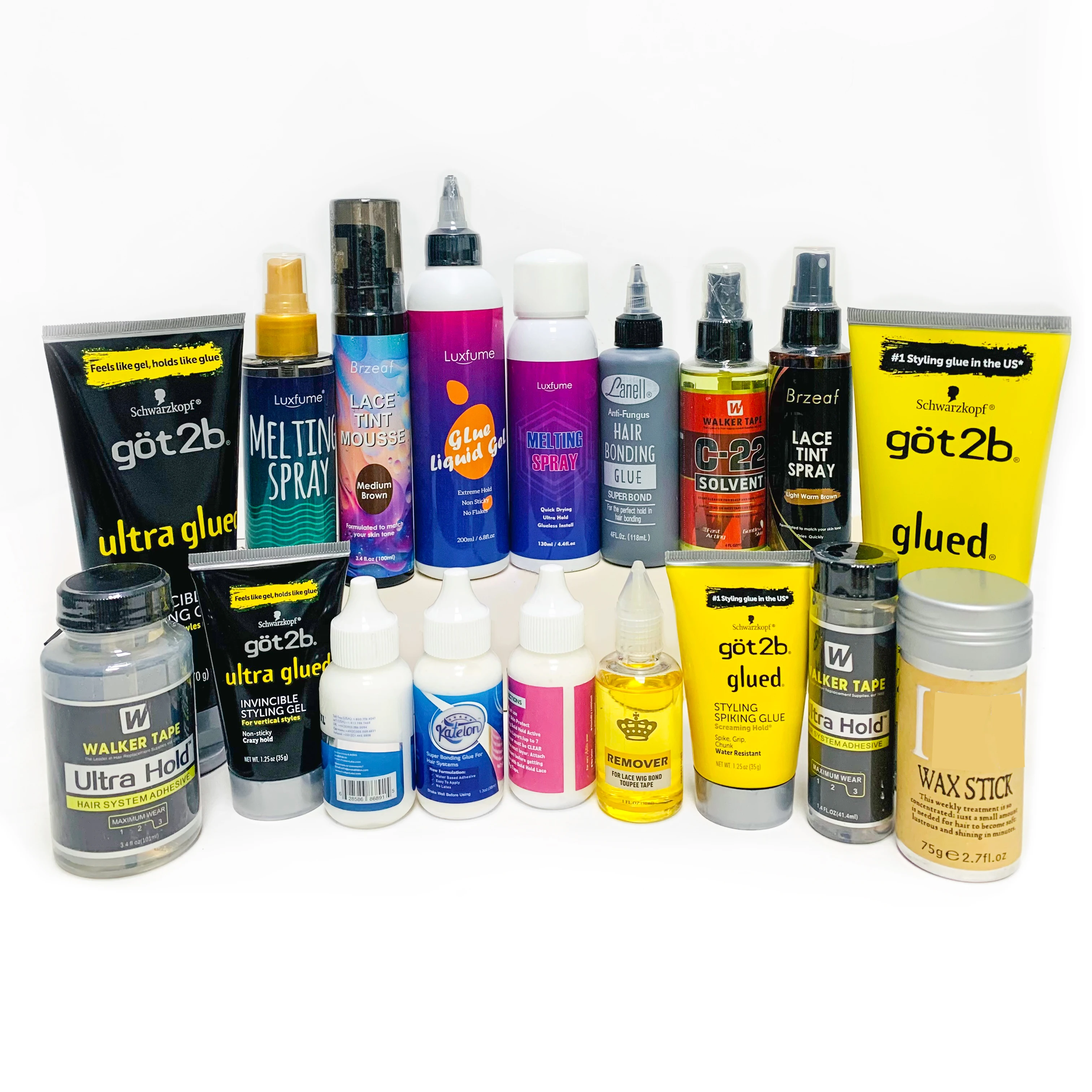 ウォーカーテープ超ホールドヘアシステム接着剤最大3.4液量オンス101 mlレースウィッグ & 輪郭