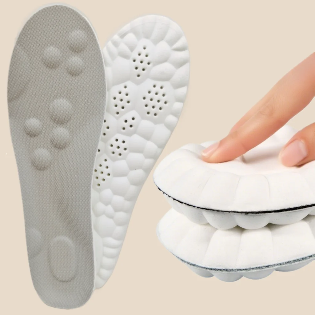 Plantillas de zapatos suaves 4D para pies, plantilla para fascitis Plantar, soporte para arco, inserciones ortopédicas, almohadillas deportivas para zapatos con absorción de impacto, 1 par