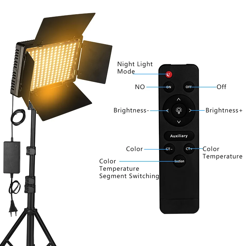 Nagnahz U800+ Luz de video LED Lámpara de estudio fotográfico Bicolor 2500K-8500k Regulable con soporte de trípode Control remoto para lámpara de grabación de video Fotografía al aire libre Luz de relleno con batería