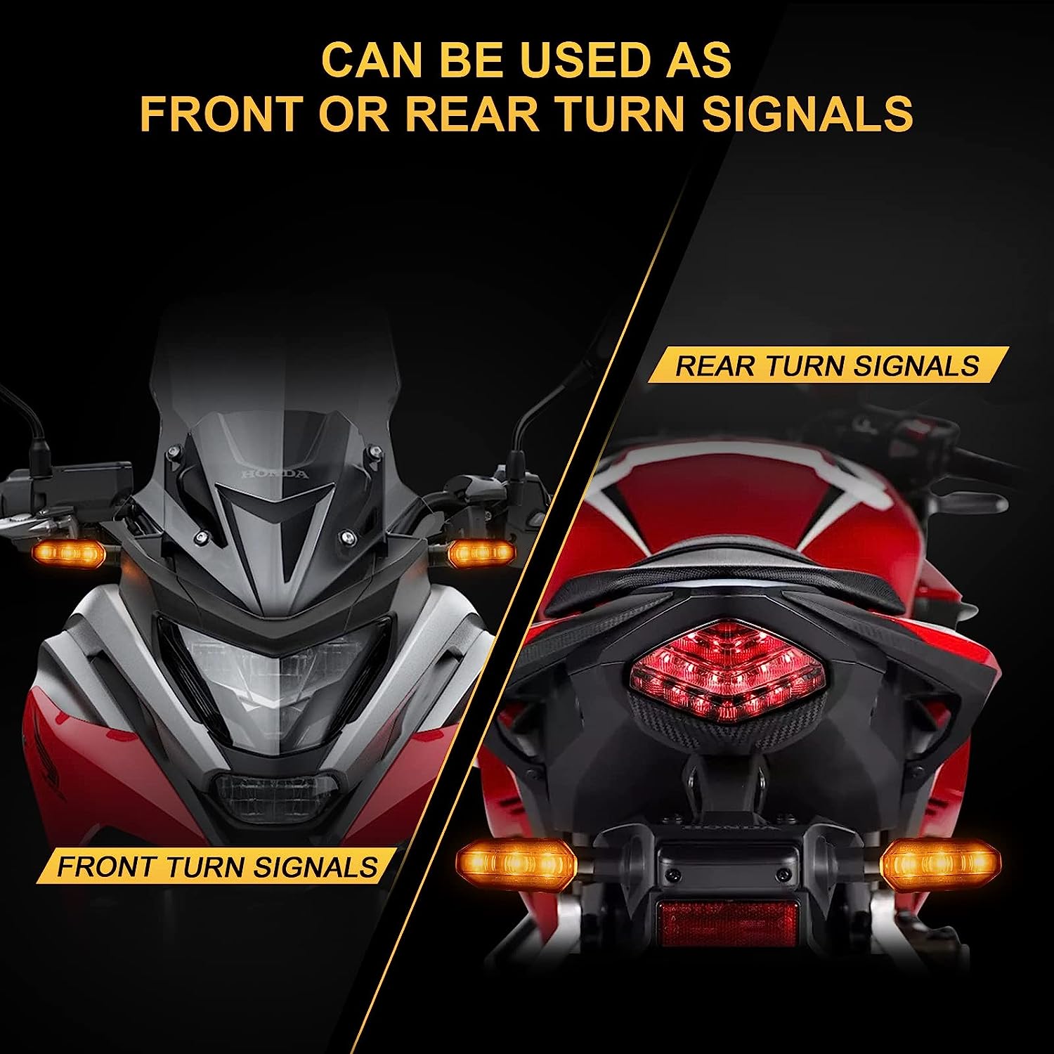 NLperal Motorcycle LED Turn Signal Lights 8mm Mini Amber Flashing Light Blinker Turn Signal Lamp 12V Moto Indicator Accessories