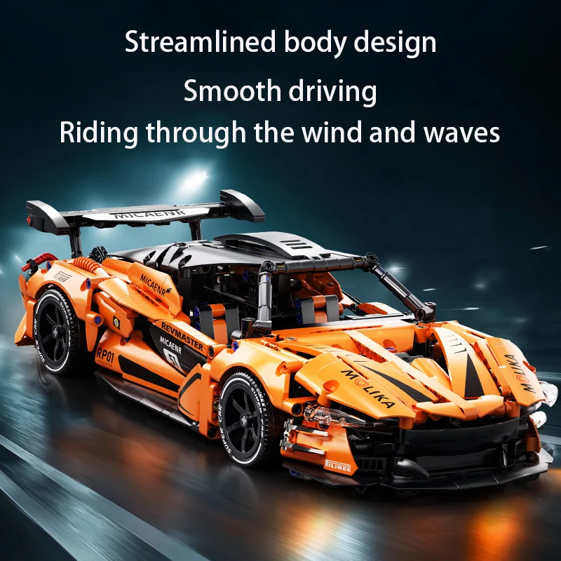 2025 novo 1200 pçs mclaren esportes carro blocos de construção conjunto 1:14 escala kit modelo carro corrida para crianças adulto veículo corrida brinquedos presentes