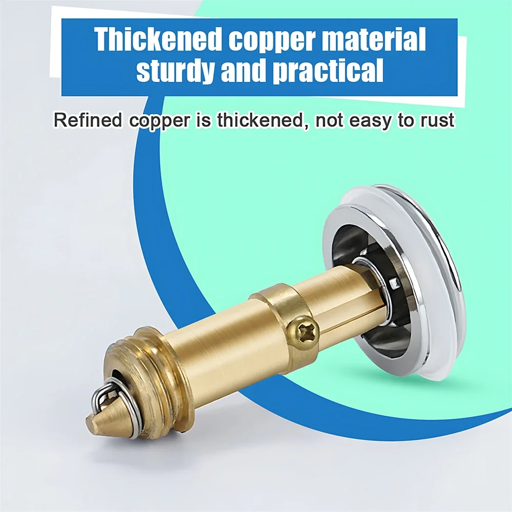 Bathroom Sink Drains Stainless Steel Pop-Up Bounce Core Basin Drain Filter Hair Catcher Shower Sink Strainer Bath Stopper Tools