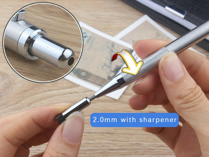 Portaminas de metal profesional para dibujar 0,3/0,5/0,7/0,9/1,3/2,0/3,0 mm