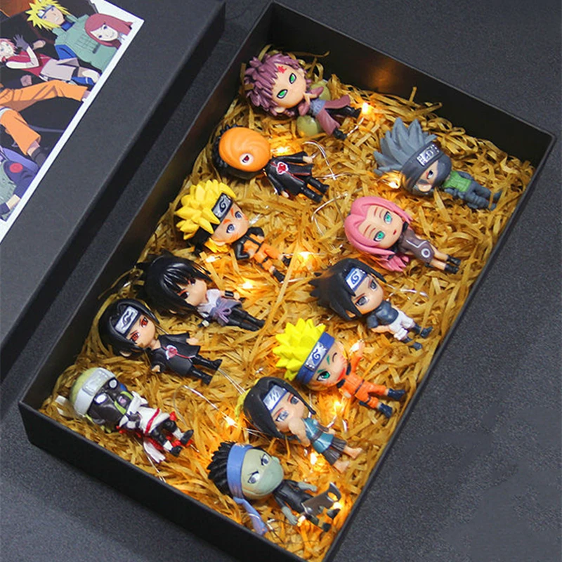 Naruto 6 Stks/partij 2 Stijl 7-9Cm Figuur Sasuke Killer Bee Tobi Gaara Kakashi Karakter Staat Met Exclusieve Basis Groothandel Poppen