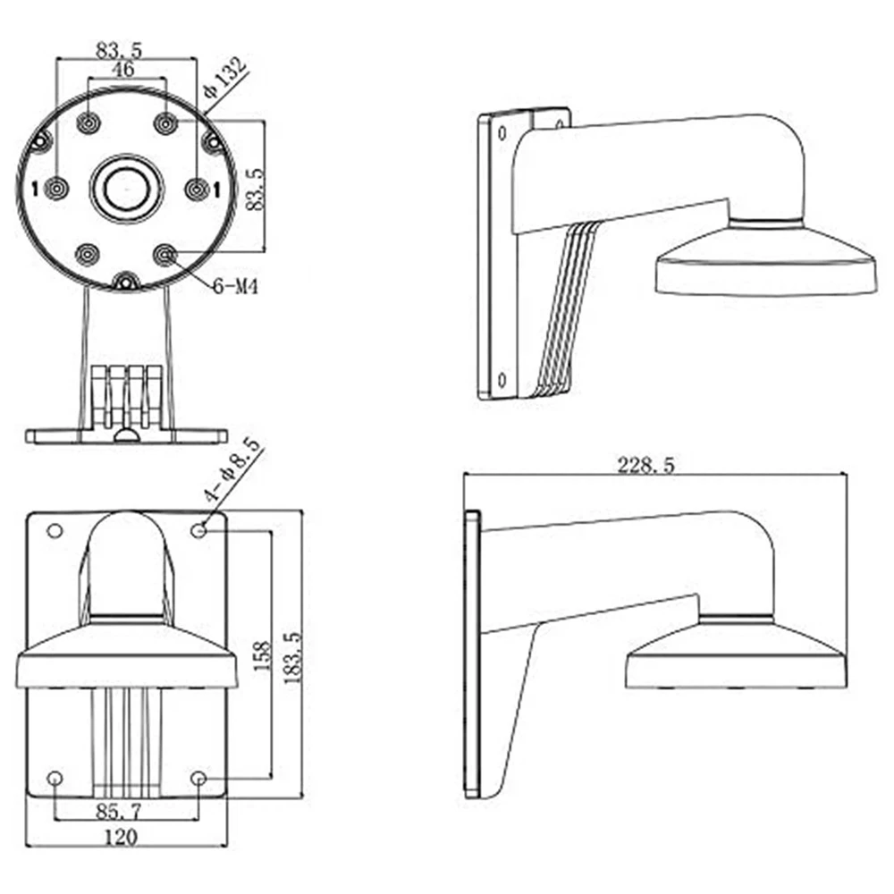 DS-1273ZJ-130-TRL WMS WML PC130T Wall Mount Bracket_BSH