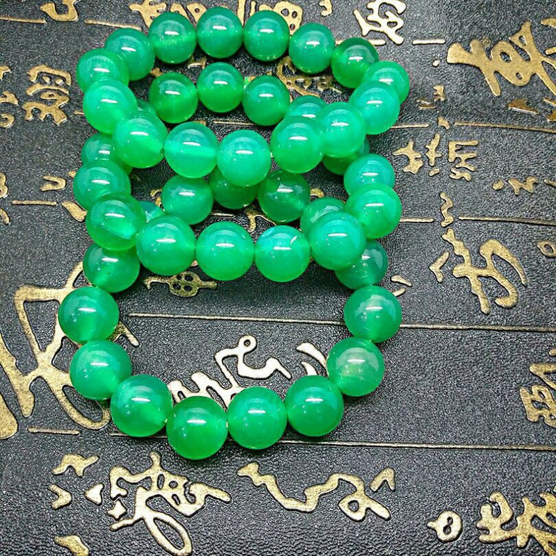 Jade brasil natural alto gelo imperial verde calcedônia ágata pulseira jóias requintadas presente promocional
