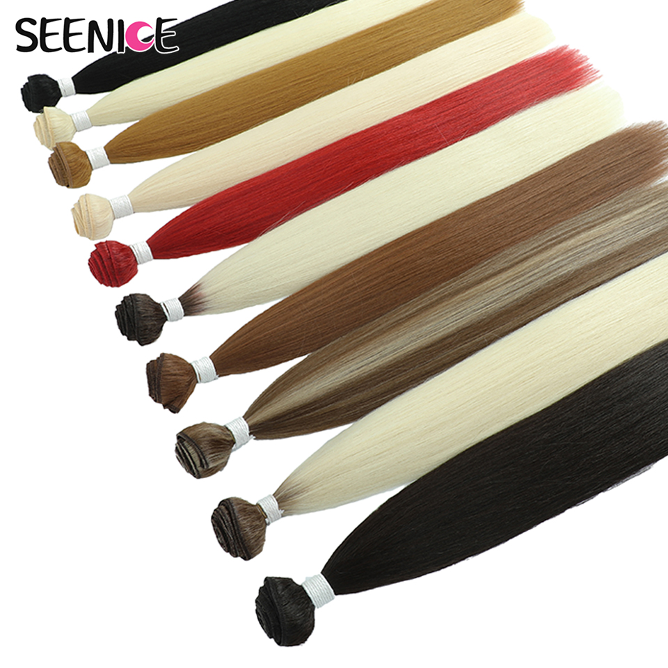 Прямые волосы для наращивания костей, омбре, блондинка, накладные пучки волос, супер длинные волосы, синтетические прямые волосы 22–40 дюймов, от полного до конца