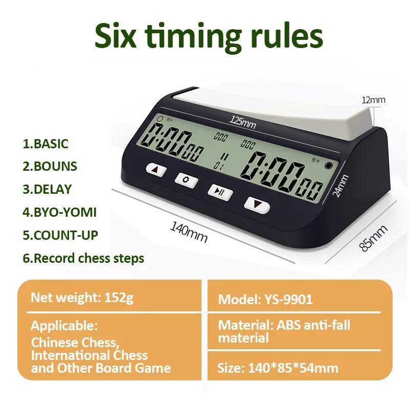 YS9901/YS902 Mehrzweck Tragbare Professionelle Schachuhr Digitale Schachtimer Spieltimer Count Up/Down Präzise Spiel Stoppuhr