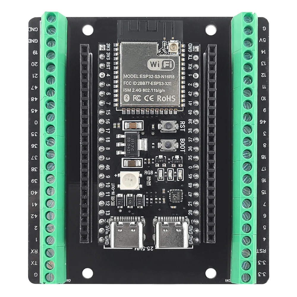 Плата разработки ESP32 S3 с комплектом адаптеров расширения Модуль 2,4G Wi-Fi BT MCU ESP32-S3WROOM1 N16R8 44Pin Type-C ESP32-S3