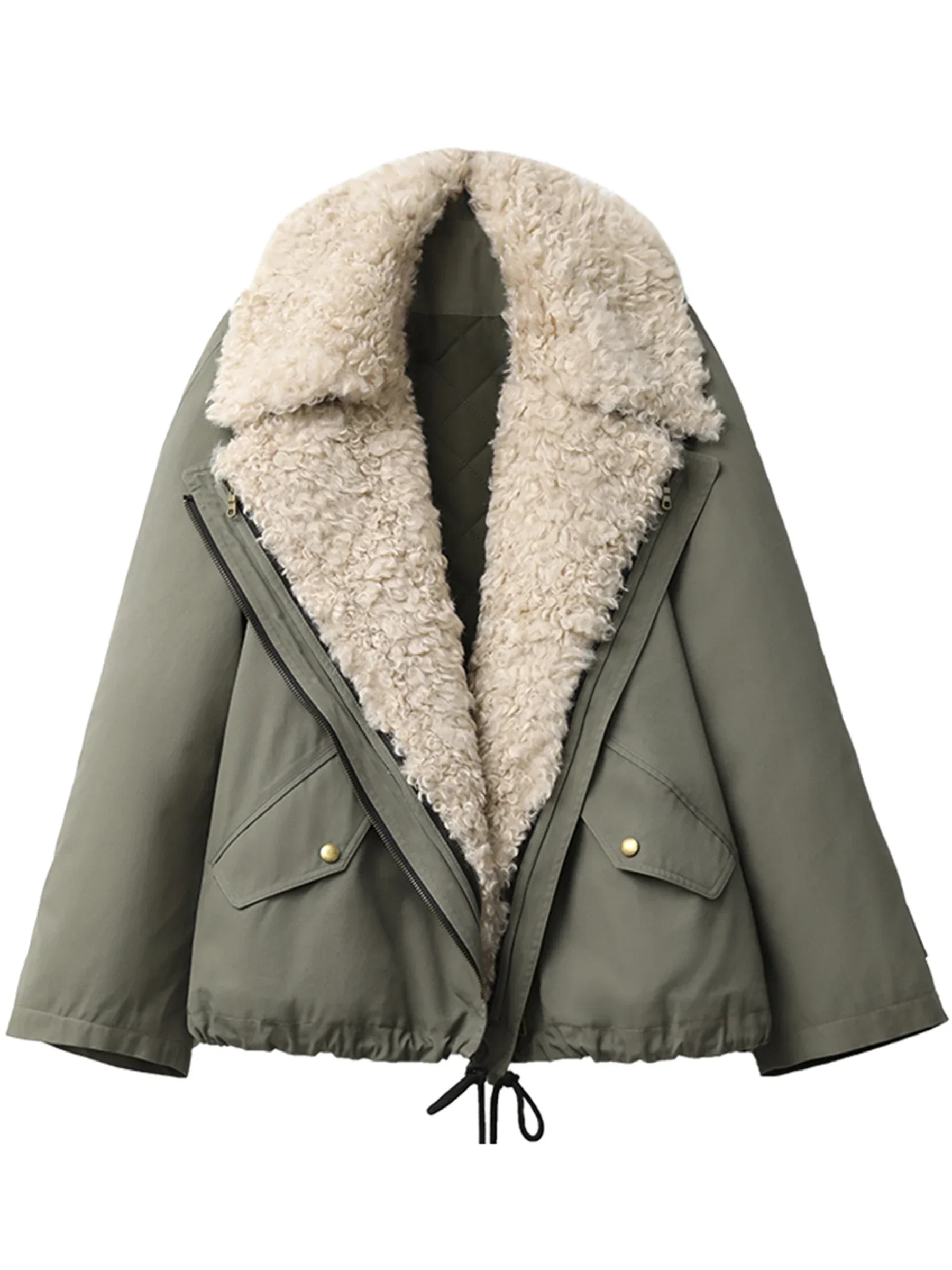 CHIC VEN-abrigos para mujer, ropa de calle holgada e informal, Chaqueta de algodón Retro para motocicleta, abrigo grueso y cálido para mujer, Otoño e Invierno 2024