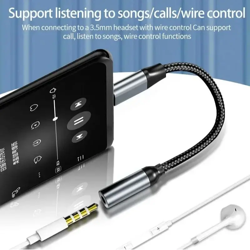 USB C ประเภท C ถึง 3.5 มม.อะแดปเตอร์ Aux ประเภท c 3 5 แจ็คสายหูฟังสายแปลงสําหรับ iPhone 15 Pro Samsung Galaxy S24 s23