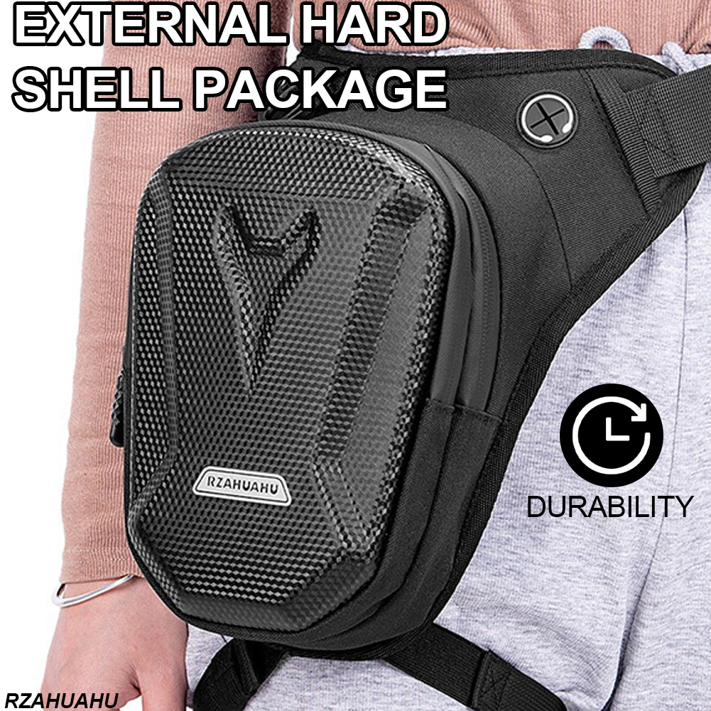 RZAHUAHU Motorcycle Leg Side Bag EVA Hard Shell Outdoor Waist Motorbike Packs