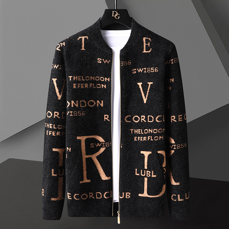 Moda outono malha listrado cardigan jaqueta masculina coreano suéteres casaco roupas masculinas designer carta cardigan masculino sweter de hombre