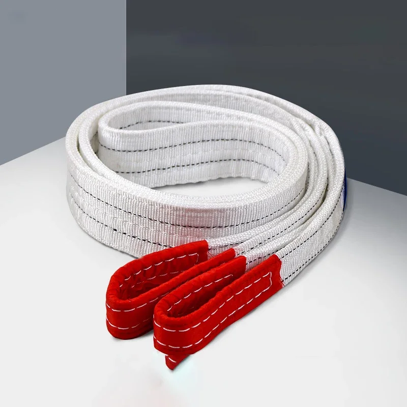 1Tx3M 1Tx1M 2Tx1M 工業用リフティングベルト耐摩耗性白フラットリフティングベルトトレーラースリングクレーン巻上貨物ポリエステル