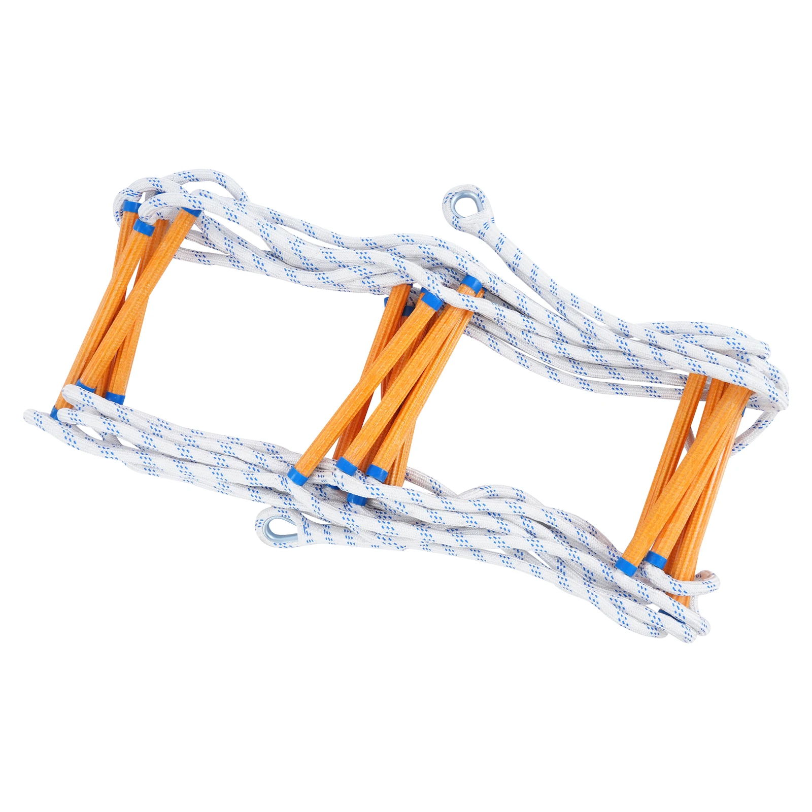 Scala di corda di salvataggio da 10 m Capacità 100 kg con gradini in resina rinforzata da 44 cm e corde in poliestere resistenti ai raggi UV Arrampicata di emergenza portatile