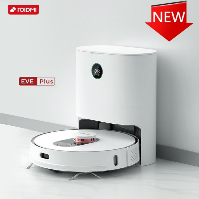 ROIDMI HOME Versi Global Plus Vakum Robot dan Pembersih Pel Pengumpul Debu Pintar Mendukung Google Assistant dan Aplikasi Alexa