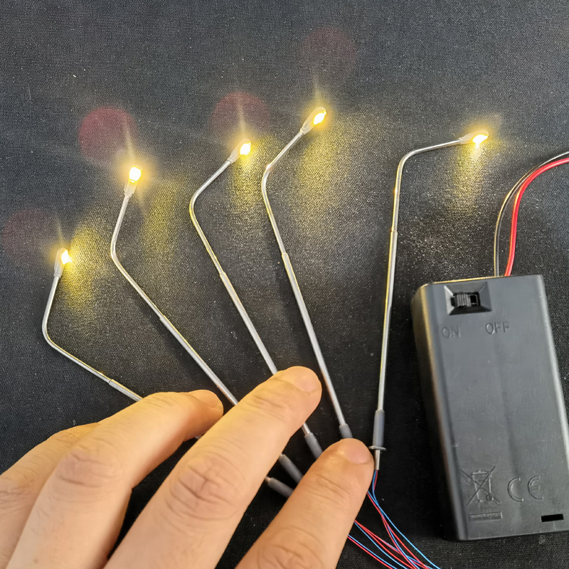 Modelo de folga lâmpada de rua luz branca quente poste de luz paisagem iluminação led playground estrada/área de estacionamento/layout de trem 3v