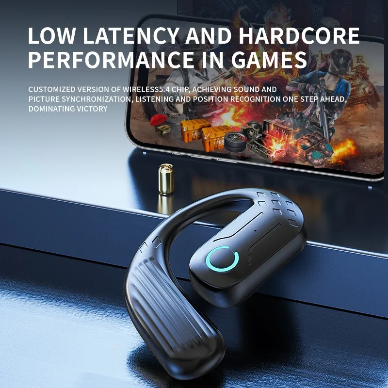 Bluetooth 5.4 Open Wireless Earphone 180° Rotation Adjustable Left Right Ear Universal Headset With Mic For Sport Business Music