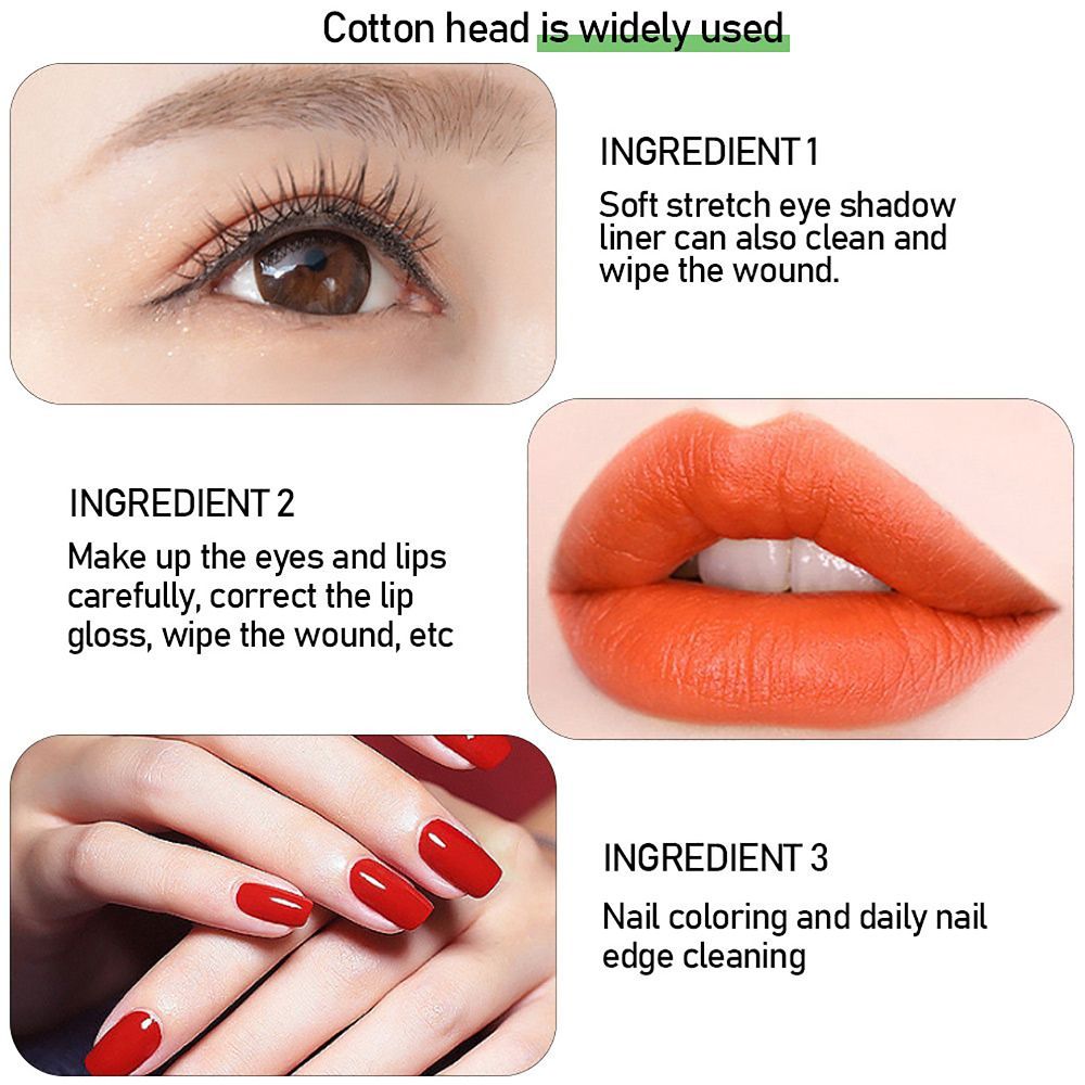 100 unids/bolsa herramientas de tatuaje cosmético hisopo de algodón desechable accesorios de maquillaje punta ultrapequeña palos de algodón sin pelusa Micro cepillos