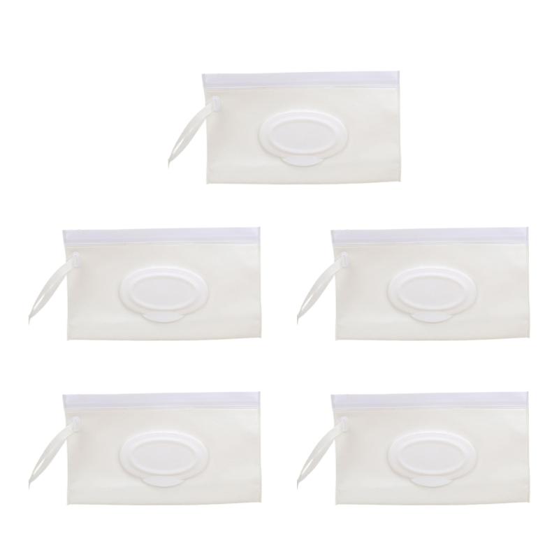 U13f 5pcs Distribuidor lenços bebê ergonômico fácil uma mão usa uma bolsa reutilizável