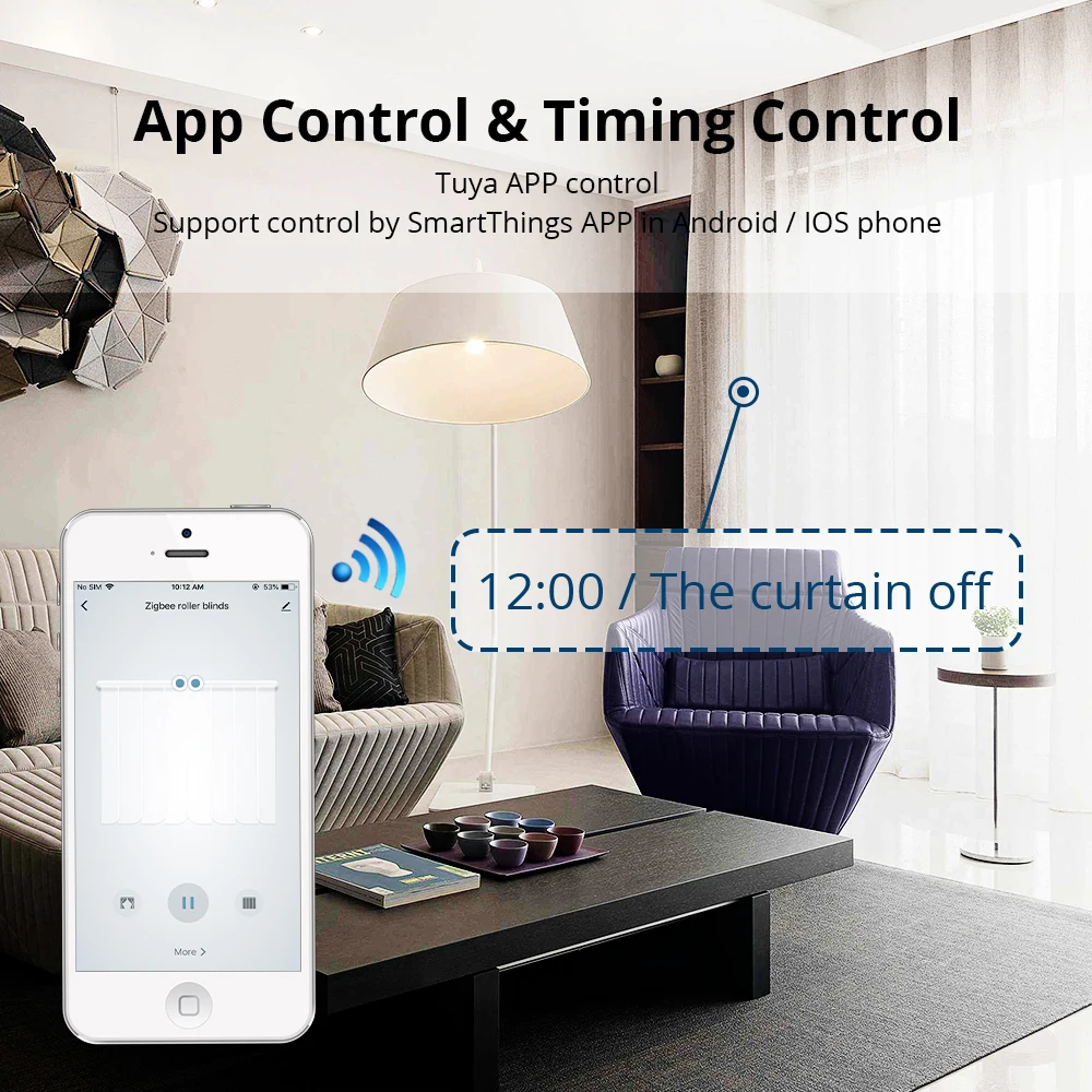 Zemismart Zigbee 3,0 pista de cortina inteligente funciona con Tuya Zigbee Hub SmartThings Alexa Google Home asistente cortinas eléctricas
