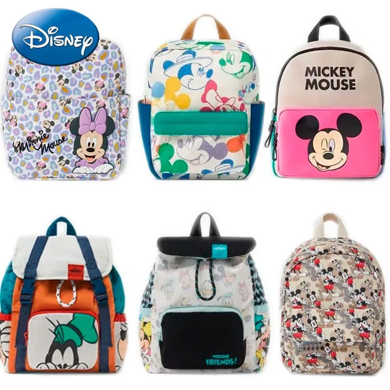 Disney Cartoon Topolino Zaino alla moda carino Borsa da scuola in tela Minnie da donna Zaino di grande capacità per ragazze Mochila