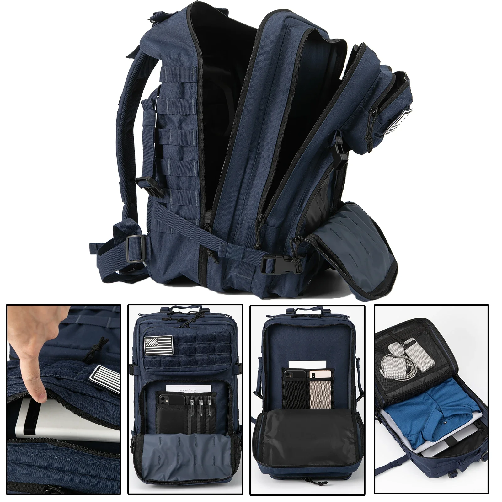 屋外の戦術的なバックパック 45L 大容量男 3 日モール突撃バッグ屋外トレッキングキャンプバックパック