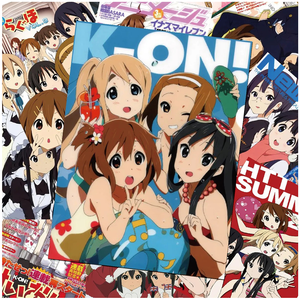 ¡10/30/60 Uds lindo Anime K-ON! pegatinas de póster dibujos animados Kawaii chica calcomanía Graffiti DIY cuaderno guitarra diario coche pegatina impermeable