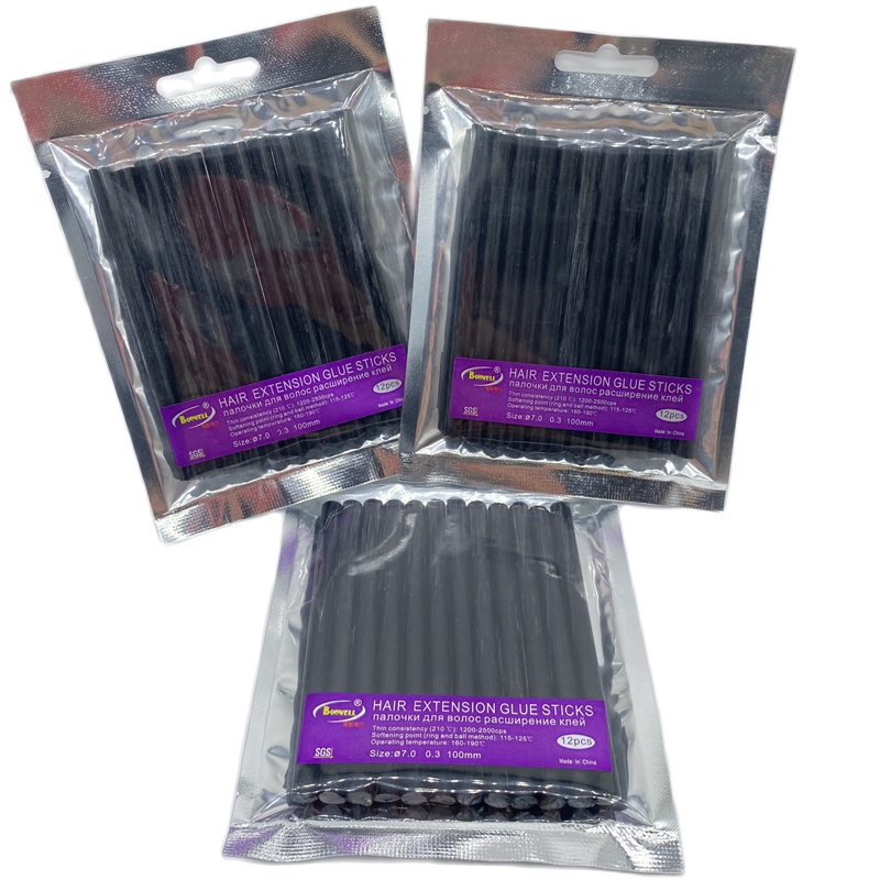 24 PCS/Lot diameter 7 x 100 mm Hair Extension Glue Sticks Hot Melt Glue Stick for hair extension 3 color