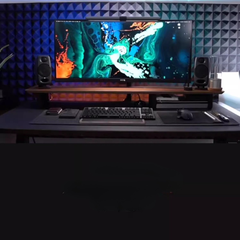 พรีเมี่ยมไม้วอลนัทสีดําขาตั้ง Office Riser สําหรับหน้าจอคอมพิวเตอร์ยาวพิเศษชั้นวางแล็ปท็อปเดสก์ท็อป Management ชั้นวางของ