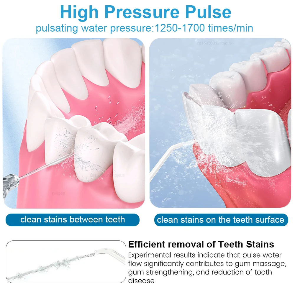 Irrigador oral dental água flosser para dentes de alta pressão elétrica irrigador dental água flosser boca máquina lavar roupa 800ml