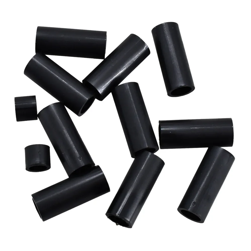 Espaciador de nailon hueco sin rosca M3 M4 M5 M6 M8 M10 M12 ABS negro, arandela de separación redonda, espaciadores de soporte PCB para instalación de TV
